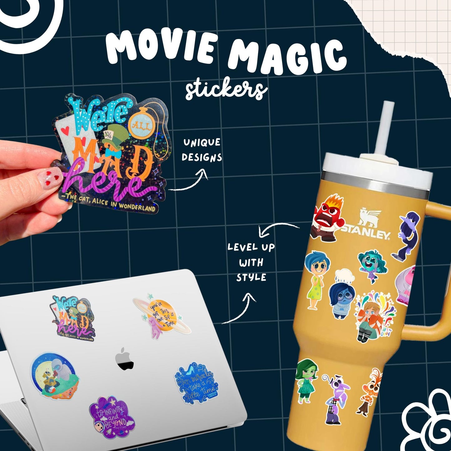 Expecto Patronum Sticker, Harry Potter Waterproof Pixie Dust Glossy Vinyl Decal, Laptop Water Bottle Car Window Sticker