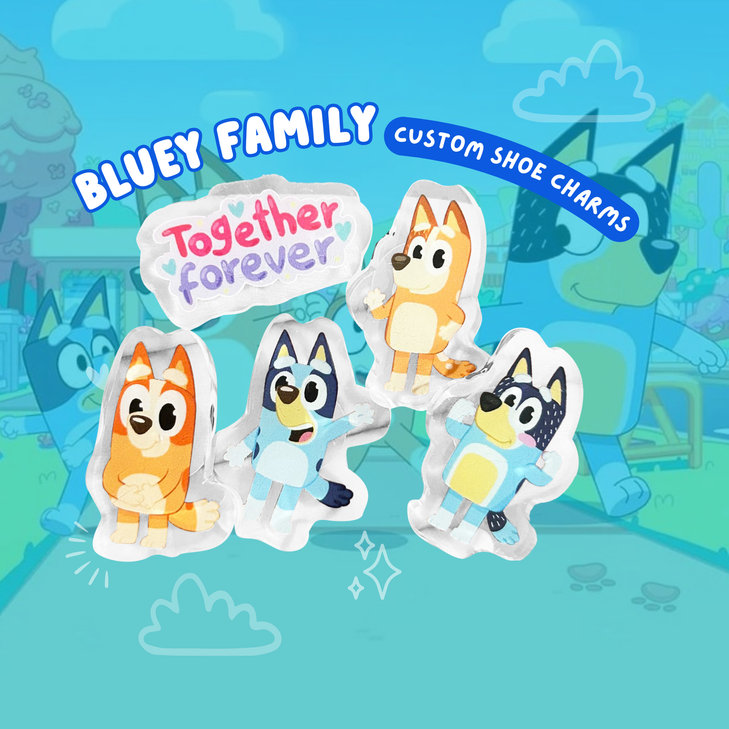 Bluey Family Shoe Charms - Fun Character Accessories for Shoes