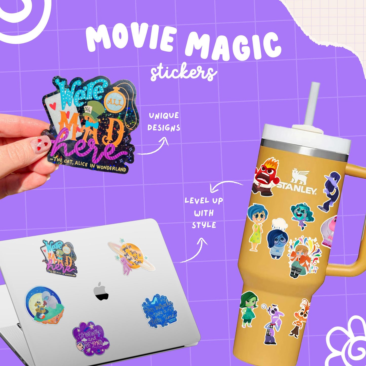 Bluey Bingo Onesies Sticker, Transparent Waterproof Vinyl, Outdoor Play Cartoon Decal, Cute Bluey Kids Laptop Water Bottle Sticker