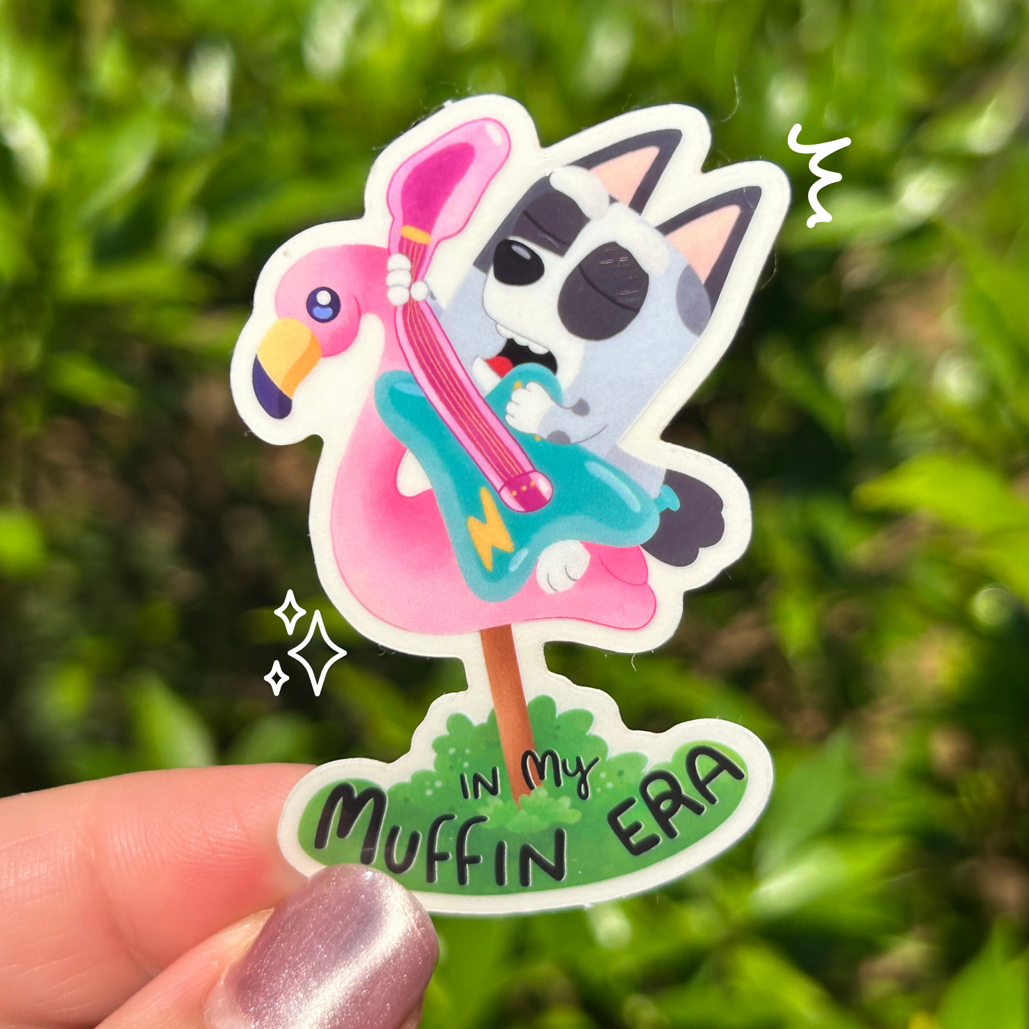 In My Muffin Era Sticker | Bluey Transparent Glossy Vinyl Decal | Funny Chaos Toddler Sticker | Waterproof Cute Bluey Fan Art