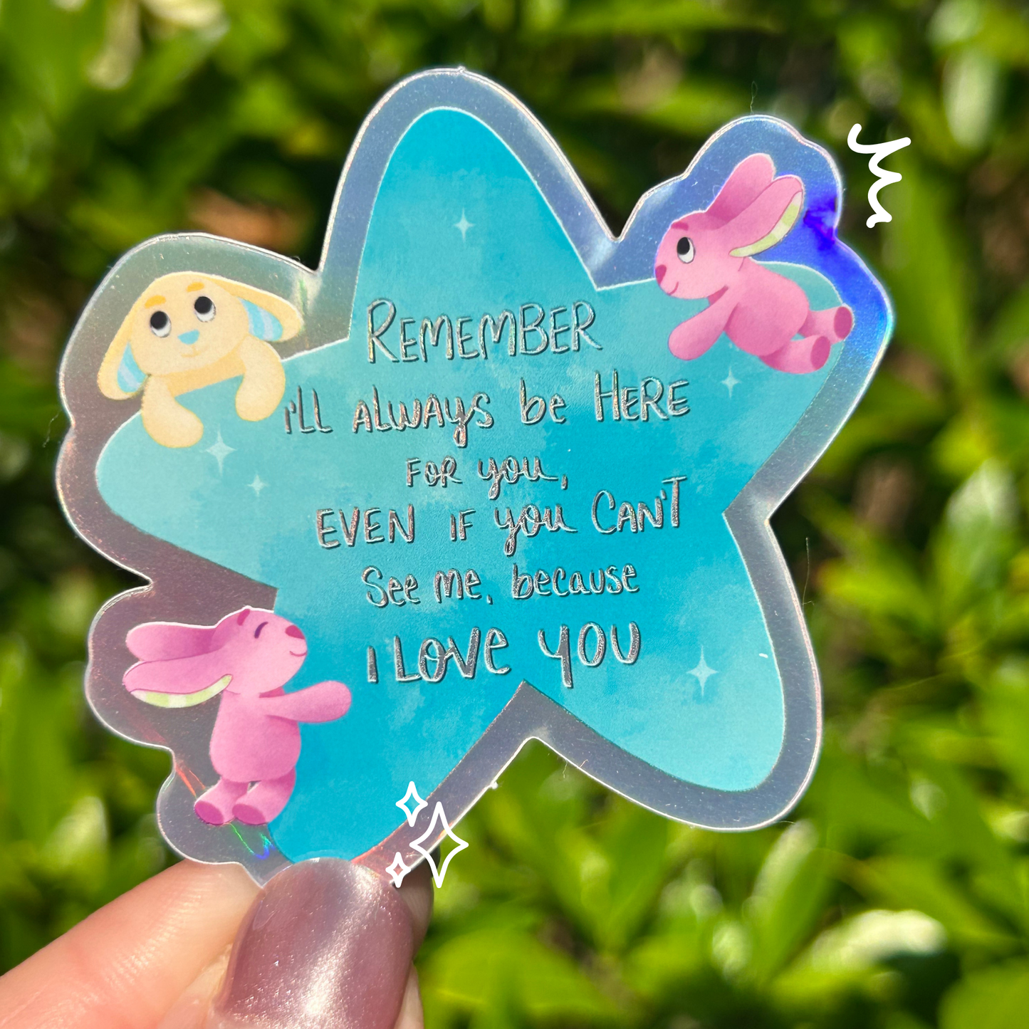 Bluey Quote Sticker | Holographic Star Vinyl Decal | Inspirational Cartoon Quote | Waterproof Tumbler Laptop Sticker