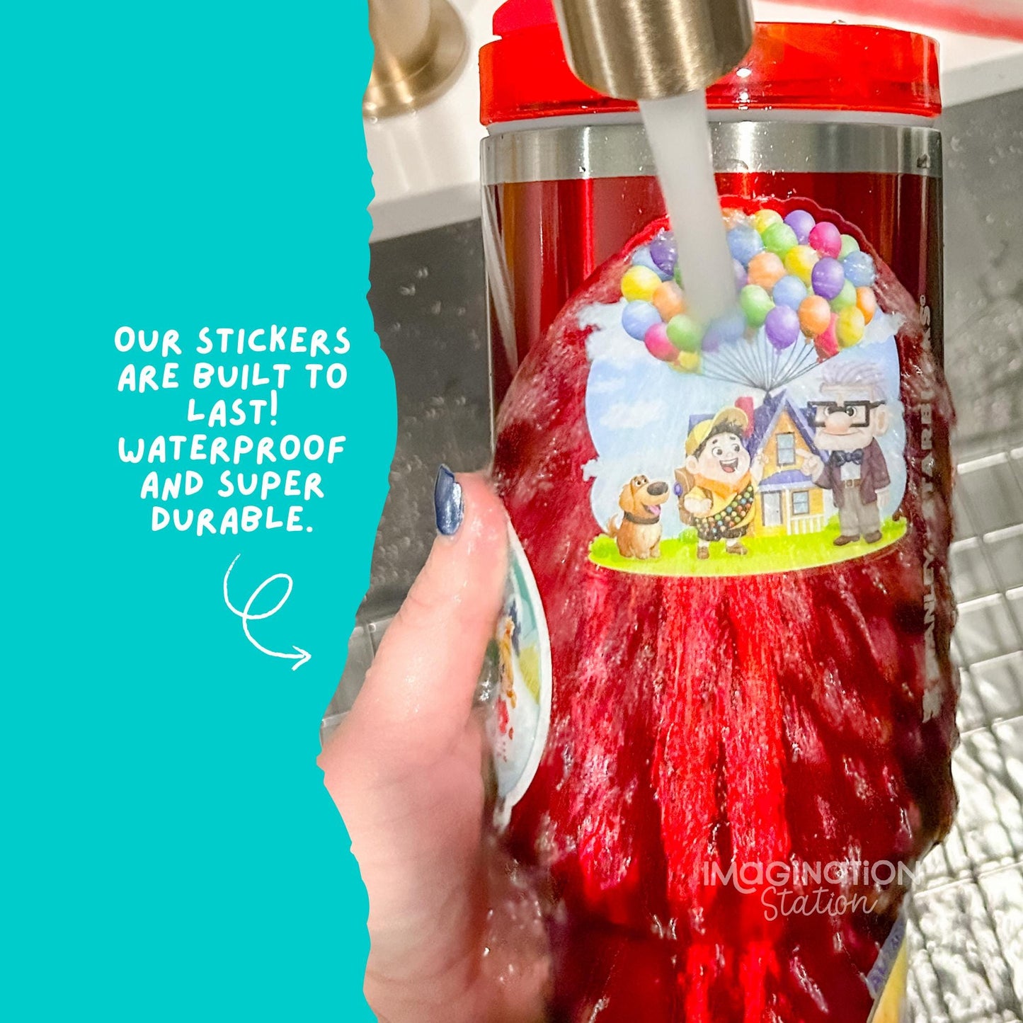 Bluey Unicorse Sticker | Transparent Glossy Vinyl Decal for Laptop & Water Bottle | Cartoon Gift with Together in Our Hearts Quote