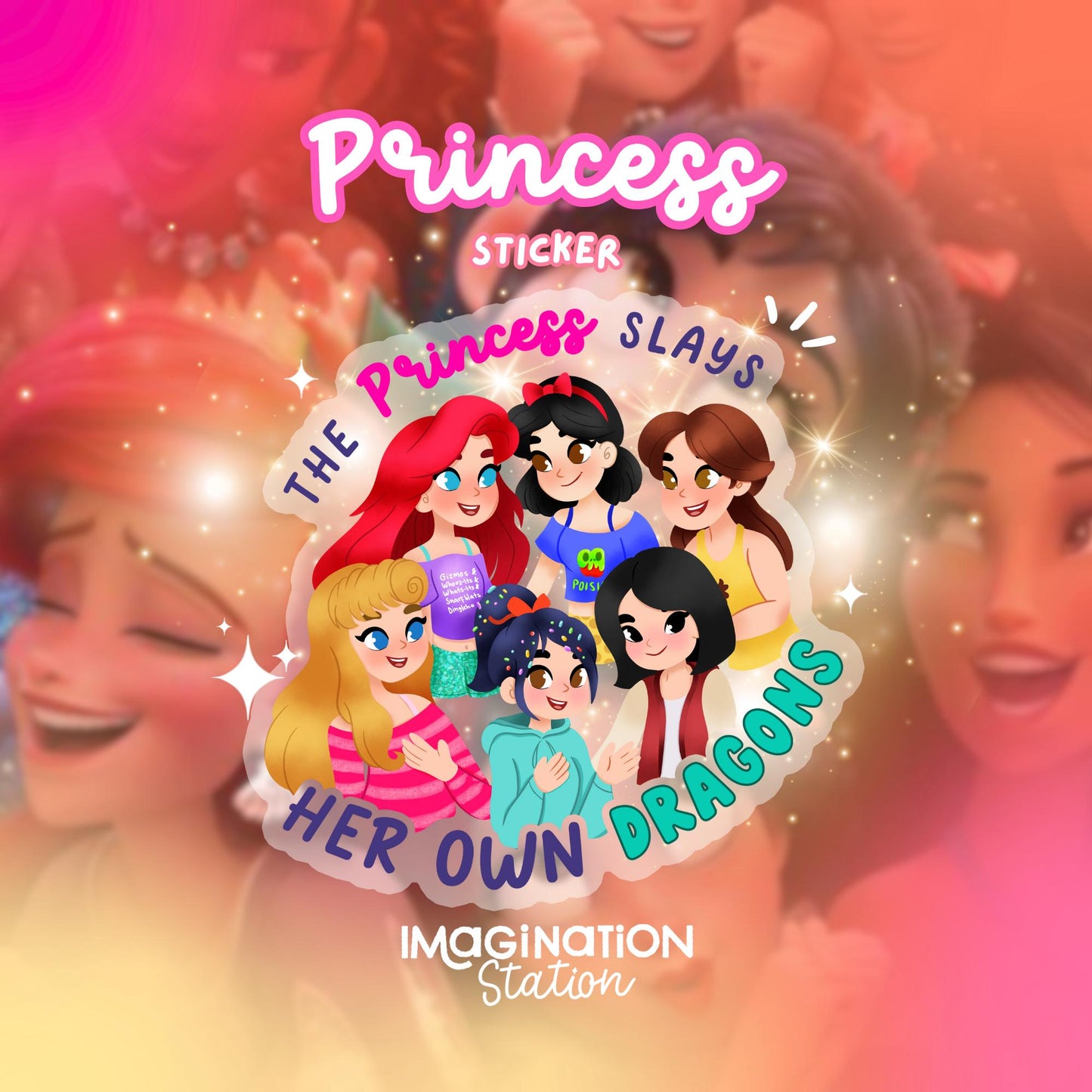 Princess Quote Sticker β Empowering Disney Magic in Clear Glossy Vinyl!