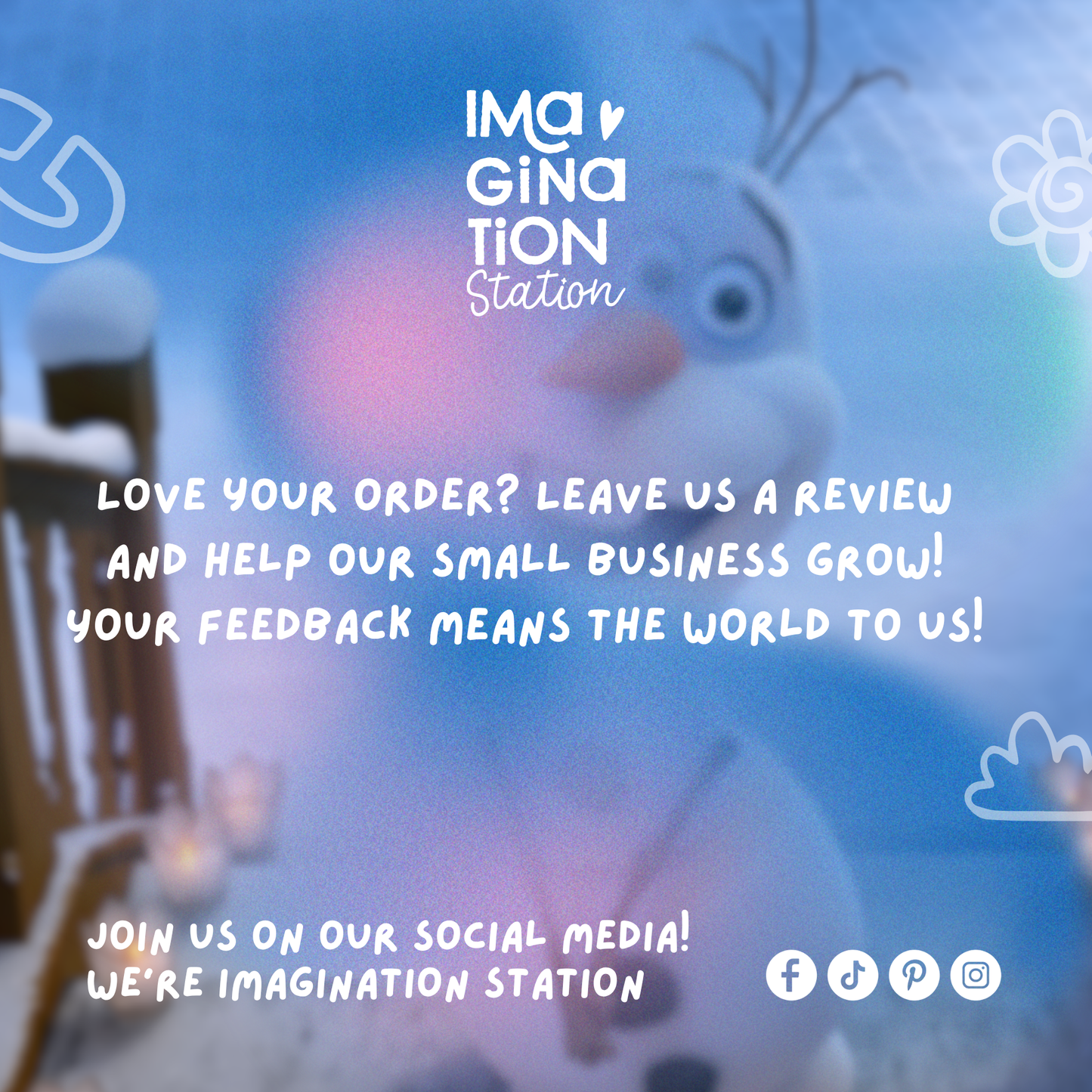 Olaf and Sven Sticker - Waterproof Glitter Glossy Effect