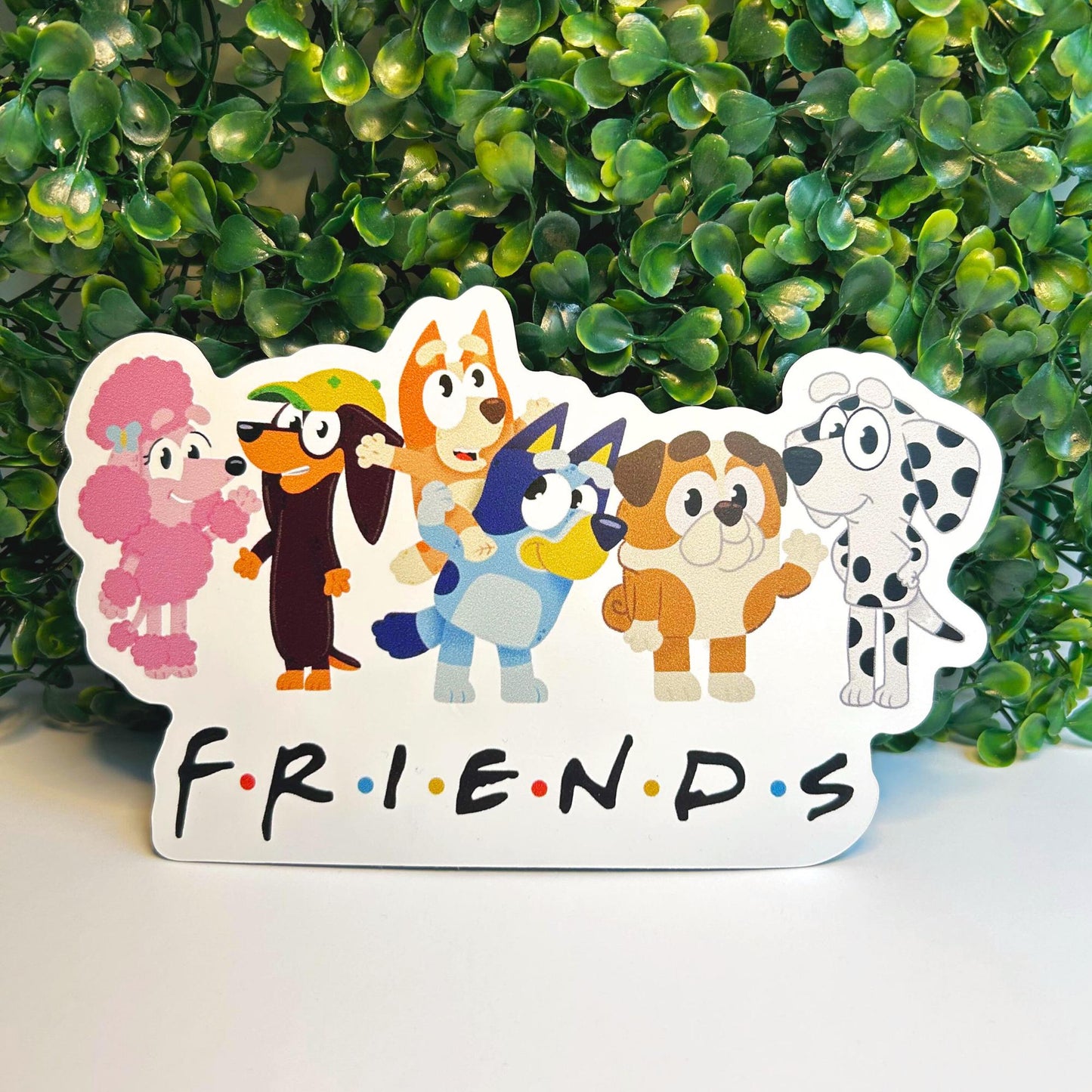 Bluey Friends Car Magnet, Waterproof Disney Car Decal, Bluey Inspired Friends TV Show Magnet, 7"x4.13"