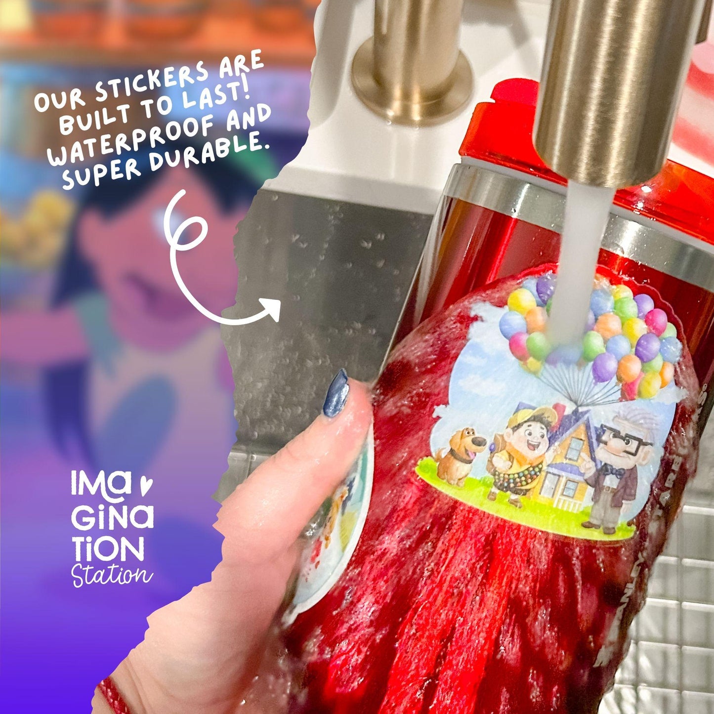 Lilo & Stitch Stanley Cup Tumbler 40oz with Straw + Waterproof Sticker Set – Disney Tropical Drinkware Gift