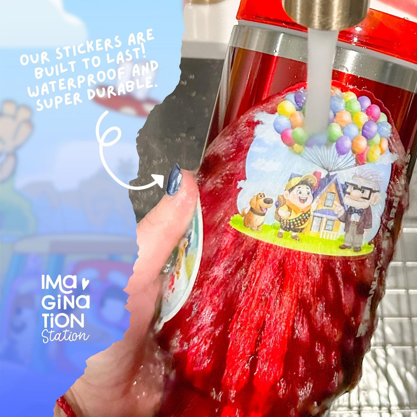 Bluey Gnomes Waterproof Transparent Glossy Vinyl Sticker – Kindness Quote