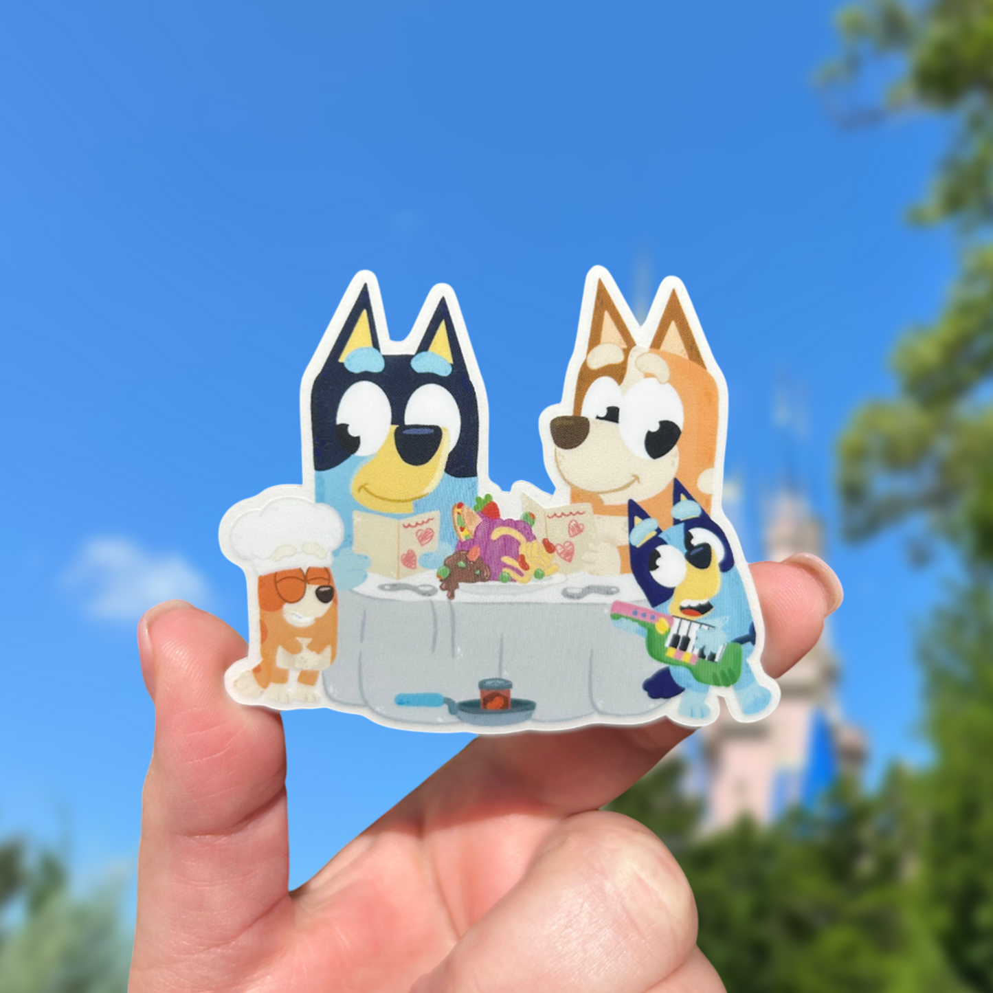 Bluey and Family Clear Glossy Sticker | Waterproof Vinyl Decal for Tumblers, Phone Cases & Laptops