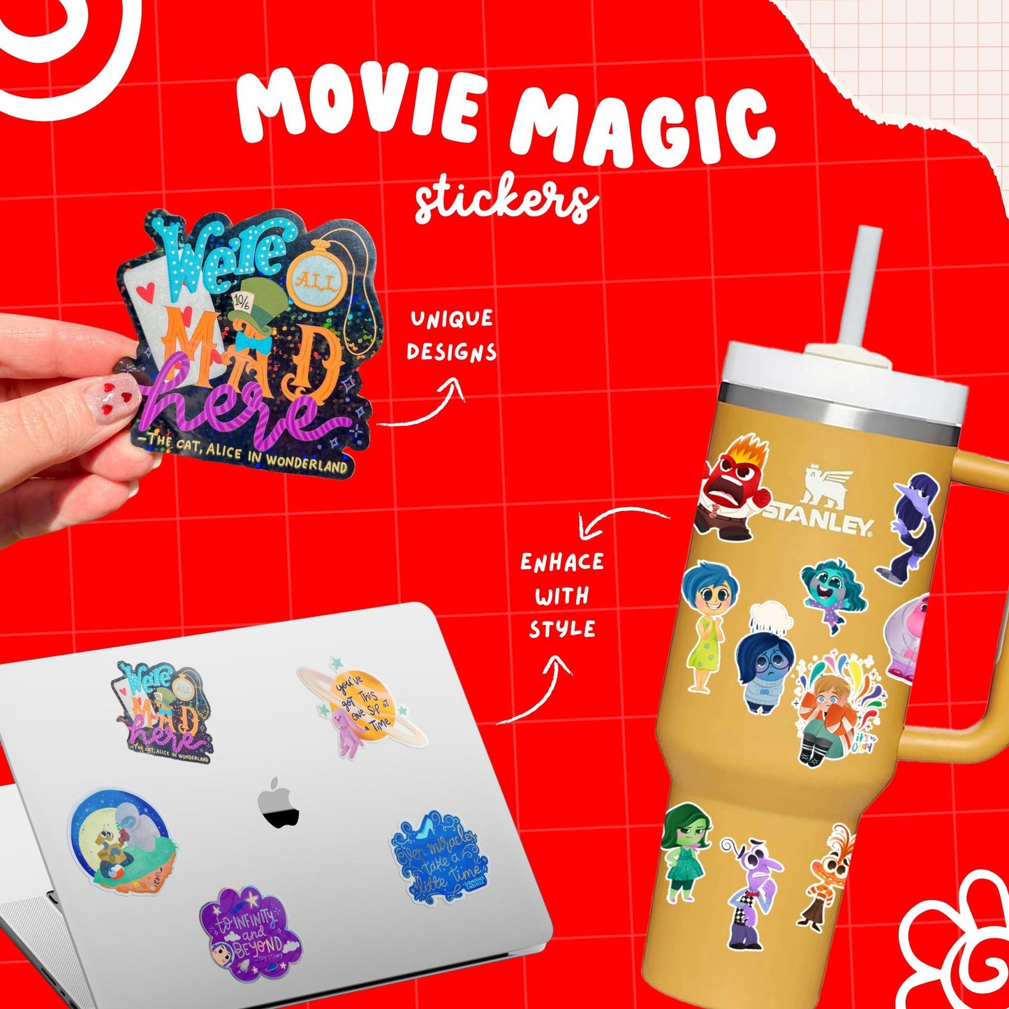 Mulan Vinyl Sticker | Waterproof Transparent Glossy | Disney Warrior Princess Decal for Laptop, Water Bottle, Car, Journal