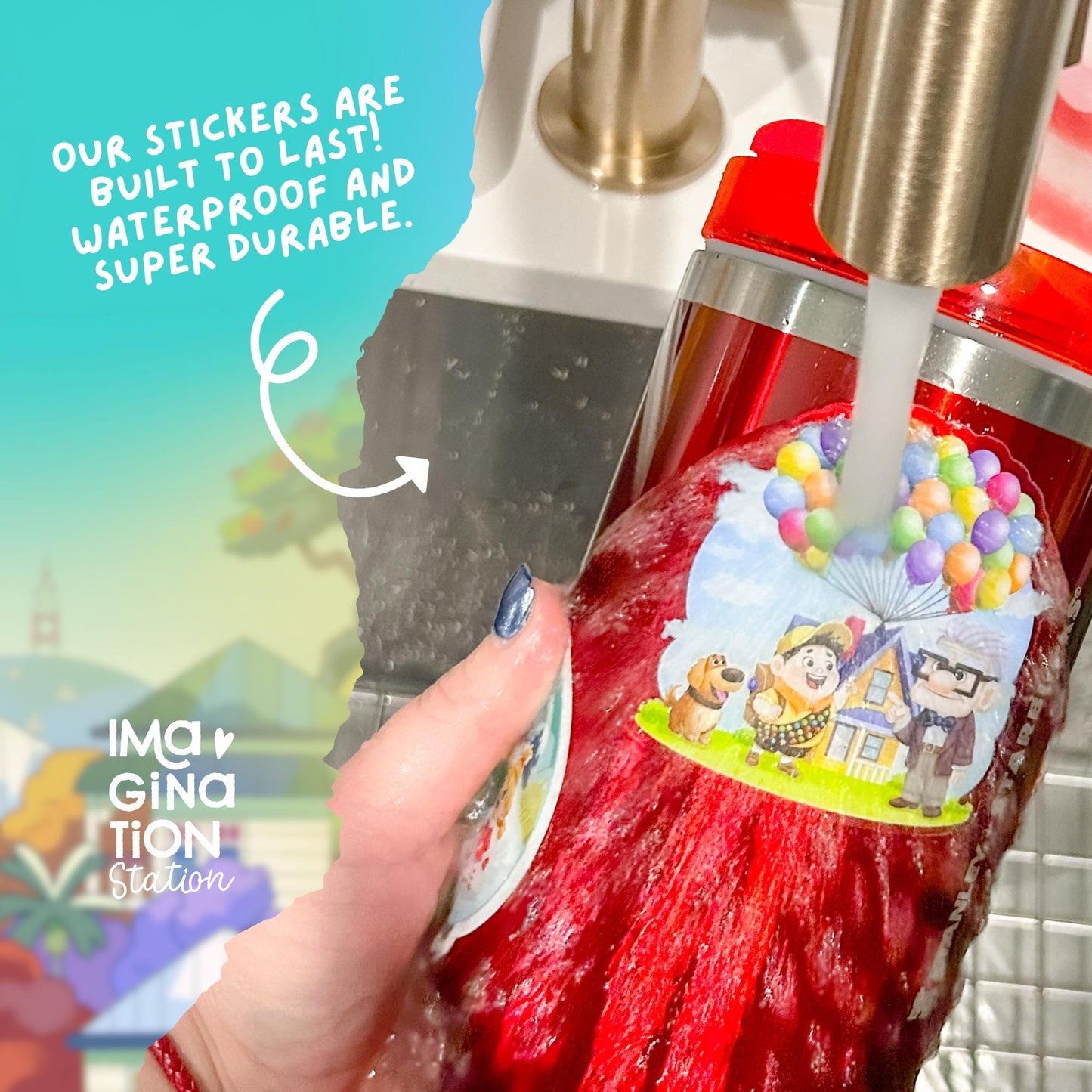 Bluey Tumbler Combo 40oz with Straw & Spring Sticker Set | Waterproof Bluey Stickers & Bonus Gift