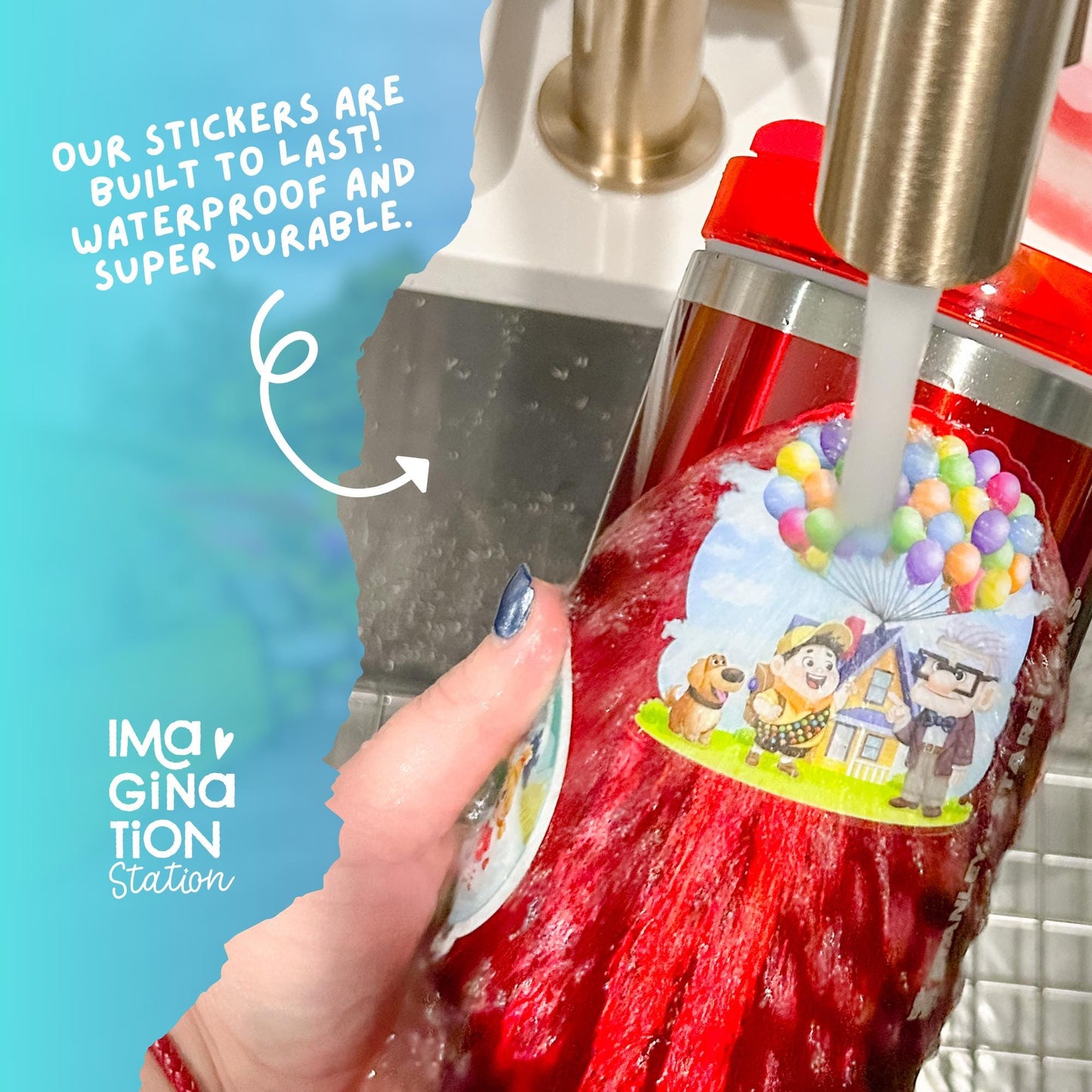 Bluey-Inspired "You're the Hero of Your Own Story" Clear Waterproof Sticker for Tumblers