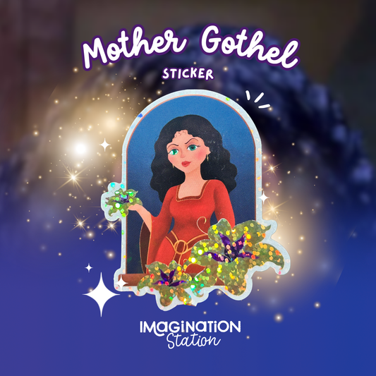Mother Gothel sticker glitter glossy Disney villain vinyl from Tangled