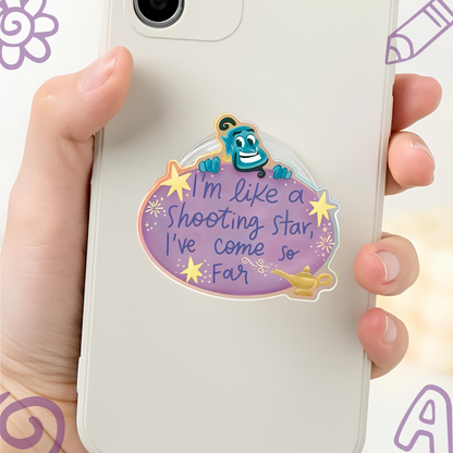 Aladdin Genie Holographic Acrylic PopSocket - 'I'm Like a Shooting Star' Disney Quote