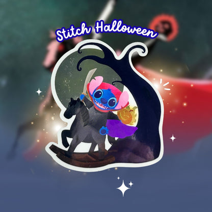 Halloween Stitch Mirror Effect Sticker - Spooky Reflective Decal