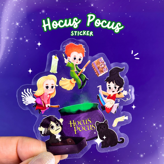 Hocus Pocus Magic Sticker | Waterproof Vinyl Decal | Halloween Witch Laptop Water Bottle Decor
