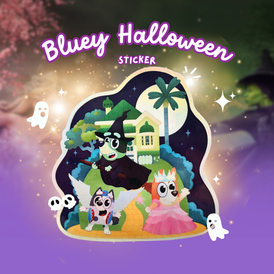 Bluey, Bingo & Muffin Wicked Halloween Holographic Stickers
