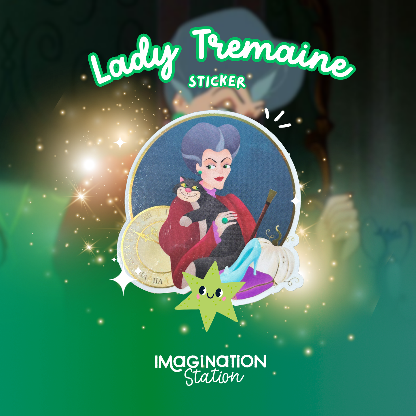 Lady Tremaine sticker mirror glossy Disney villain vinyl from Cinderella