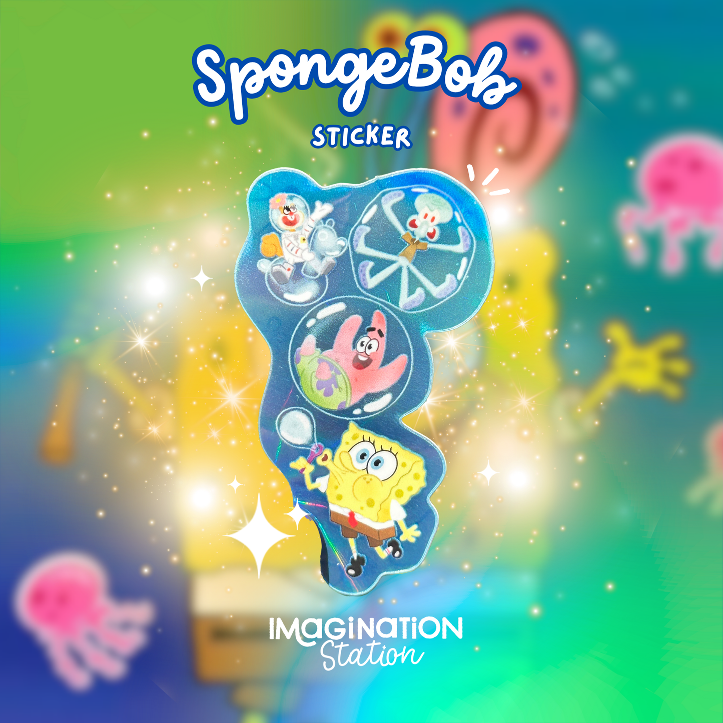 Bob and Friends Under the Sea - Waterproof Glossy Holographic Effect
