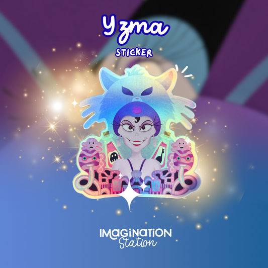 Yzma sticker holographic matte Disney villain vinyl from Emperor's New Groove