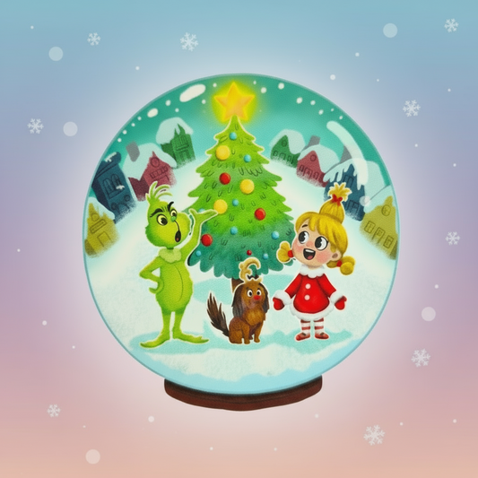 Grinch and Cindy Lou Who - Waterproof Glossy Effect Sticker