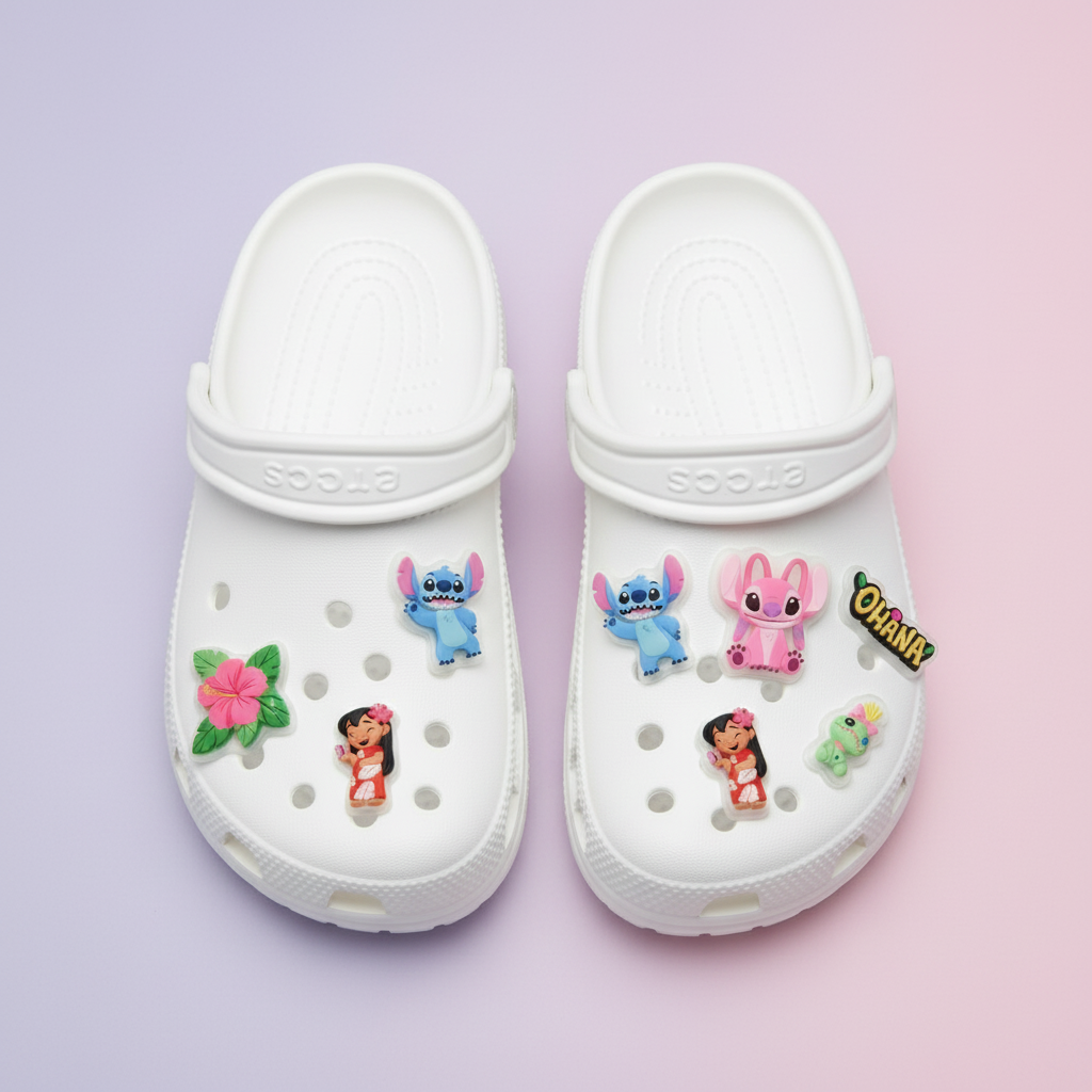 Lilo and Stitch Shoe Charms Set - Weatherproof Clear Acrylic