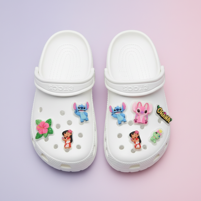 Lilo and Stitch Shoe Charms Set - Weatherproof Clear Acrylic