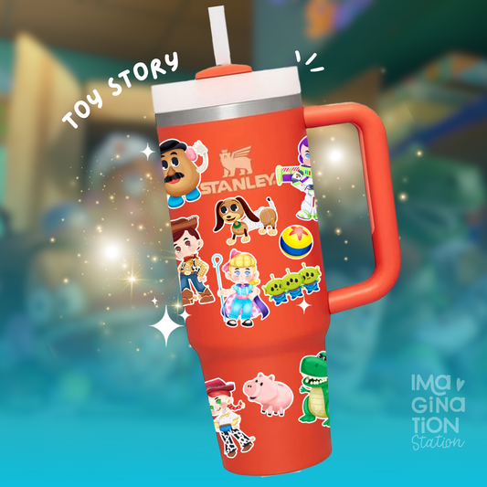 Toy Story Tumbler with Straw & Waterproof Sticker Set – Pixar Drinkware