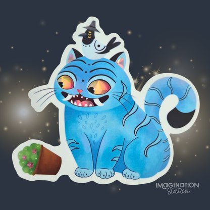 Derpy Tiger Sticker - Cute K-Pop Cat Waterproof Vinyl Decal