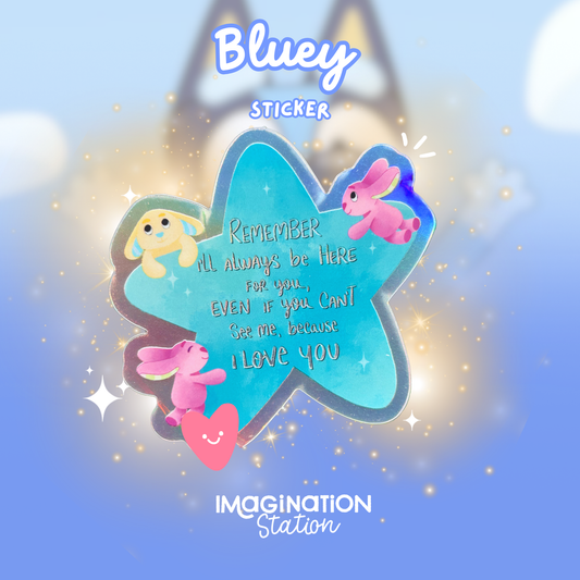 Bluey quote sticker holographic star vinyl decal inspirational cartoon waterproof