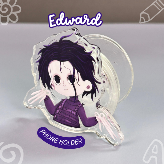 Edward Scissorhands Phone Holder - Clear Acrylic Desk Stand for iPhone & Android