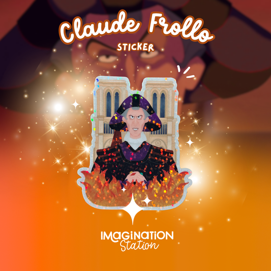 Frollo sticker glitter effect Disney villain vinyl from Hunchback of Notre Dame