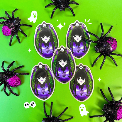Wednesday Addams Mirror Sticker Effect - Gothic Decor