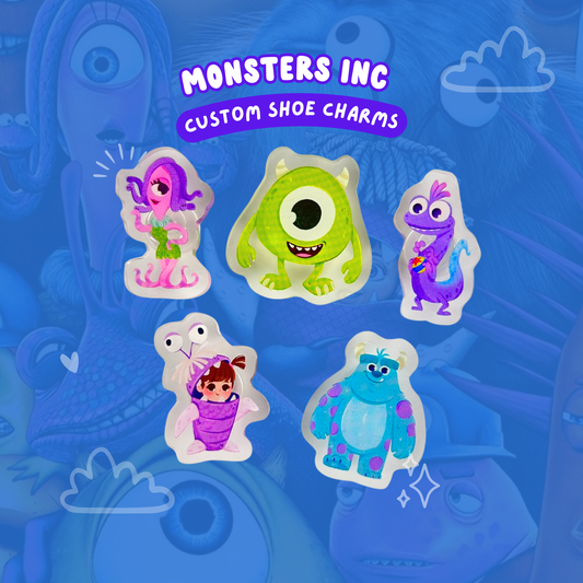 Monsters Inc Acrylic Shoe Charms - Disney Pixar Costume Accessories for Crocs