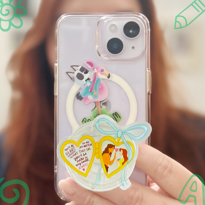 Tarzan & Jane Heart-Shaped Clear Costume Airbag PopSocket - Disney Inspired Phone Grip