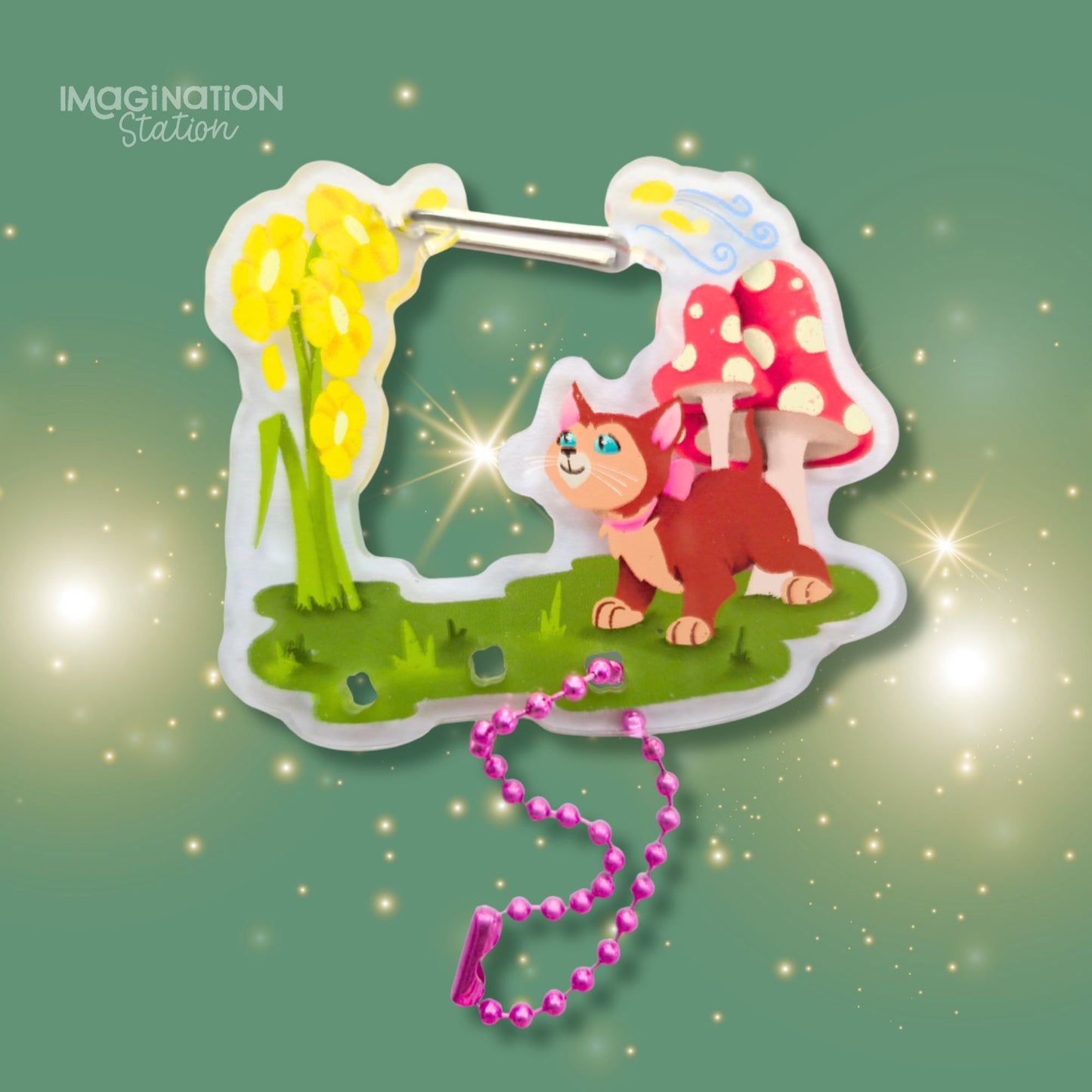 Alice in Wonderland Dinah Carabiner - Acrylic Clear Keychain