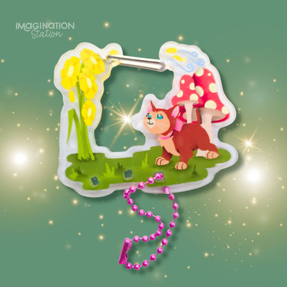 Alice in Wonderland Dinah Carabiner - Acrylic Clear Keychain