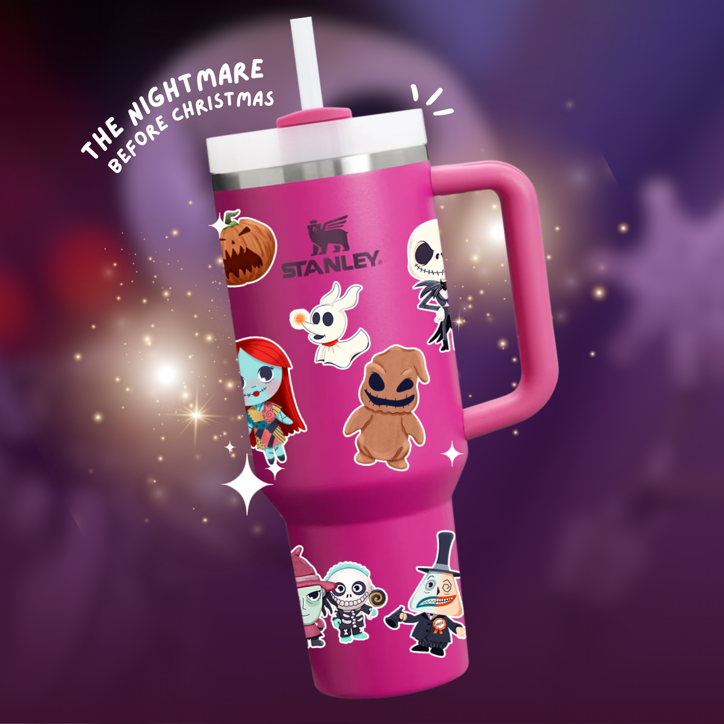 Nightmare Before Christmas Tumbler Set - Disney Halloween Drinkware with Stickers & Accessories