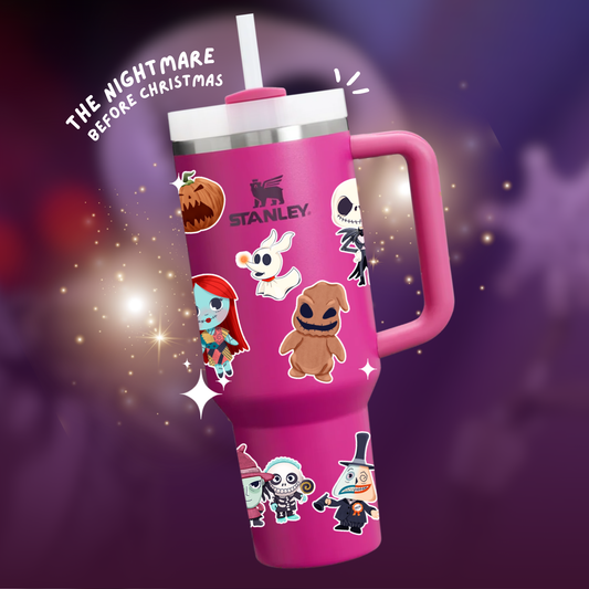 Nightmare Before Christmas Tumbler Set - Disney Halloween Drinkware with Stickers & Accessories