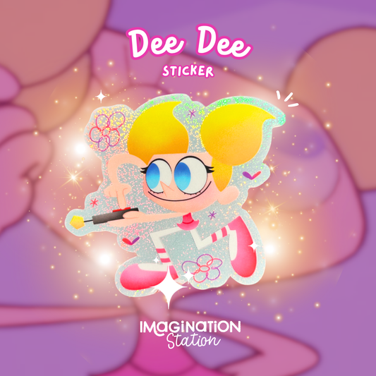 DeeDee Dexter's Laboratory Sticker | Pixie Dust Glossy Cartoon Decal | 90s Dexter's Lab Vinyl | Kawaii Funny Nostalgic Gift