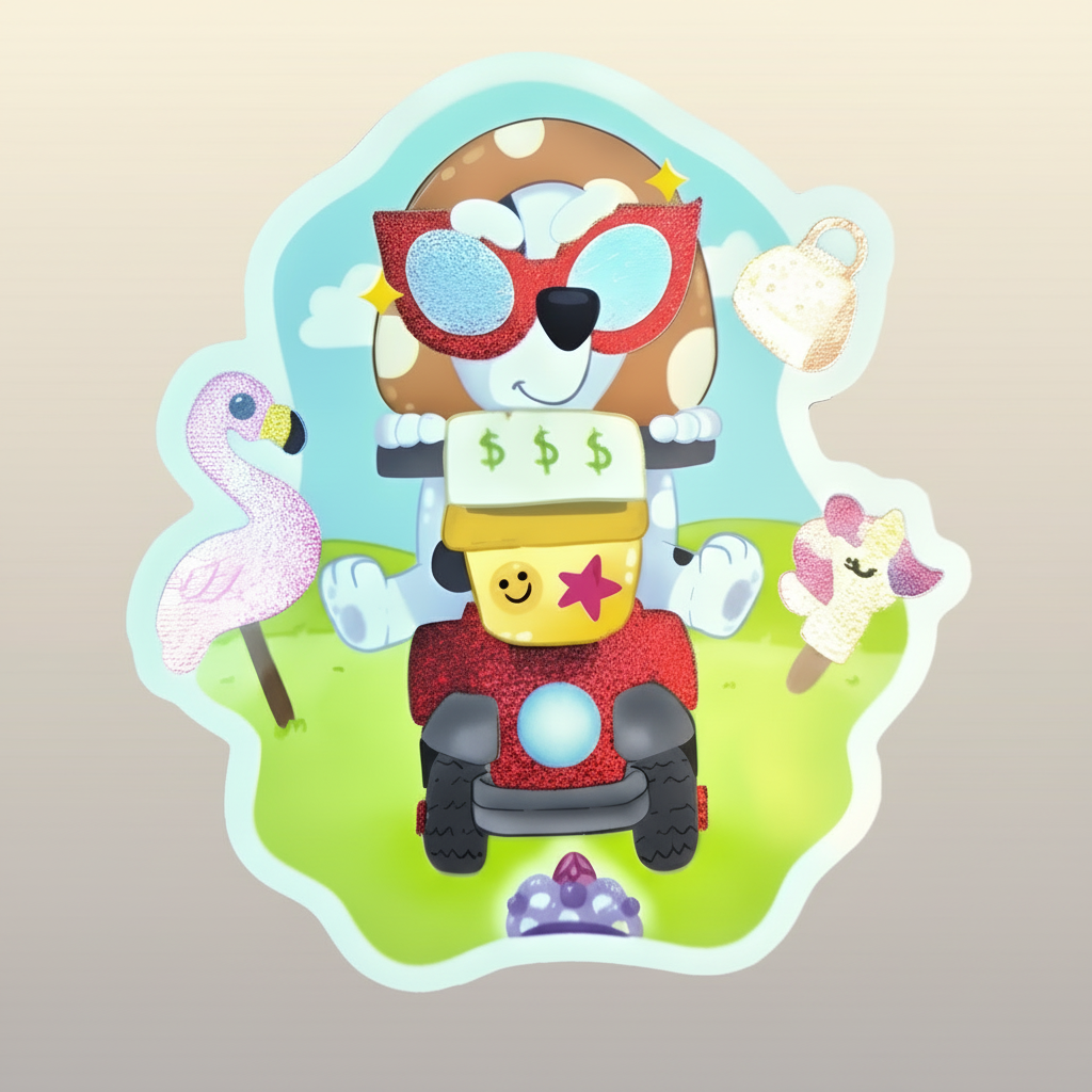 Granny Muffin Sticker | Waterproof Pixie Dust Effect