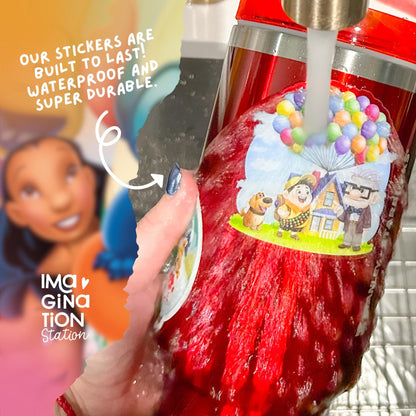 Lilo & Stitch Hug Glitter Sticker – Waterproof Vinyl Glitter Glossy Disney Ohana Decal for Water Bottles, Laptops & Tumblers