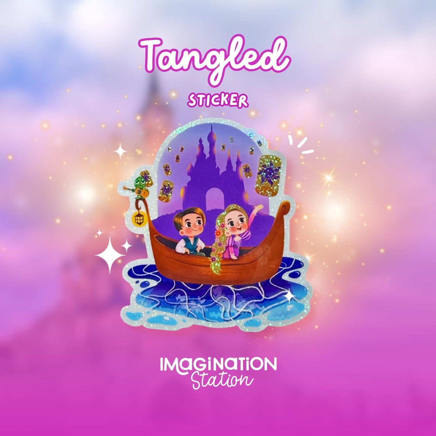 Rapunzel Tangled Sticker | Pixie Dust Glossy Waterproof Vinyl | Fairytale Disney Princess Decal for Tumblers, Laptops & Journals