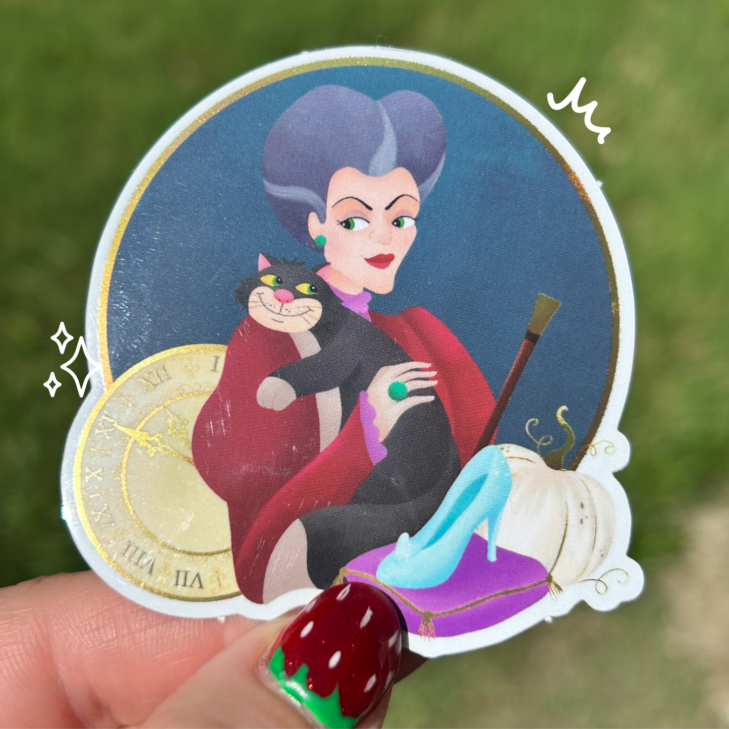 Lady Tremaine Cinderella Sticker | Mirror Glossy Disney Villain Vinyl | Evil Stepmother Decal | Laptop Tumbler Journal Decor