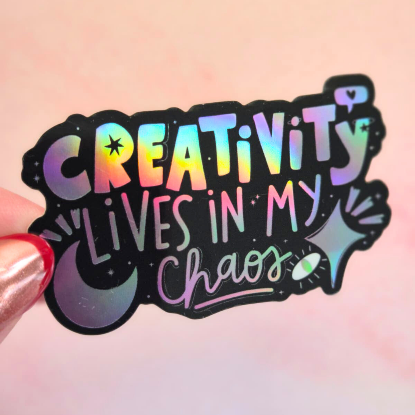 Inspirational Quote Sticker - Waterproof Holographic Effect