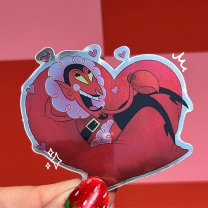 Villain Heart Mirror Sticker | Him Powerpuff Girls Vinyl | Retro Cartoon Fan Art | Sassy Kawaii Laptop Water Bottle Decal | Handmade Glossy