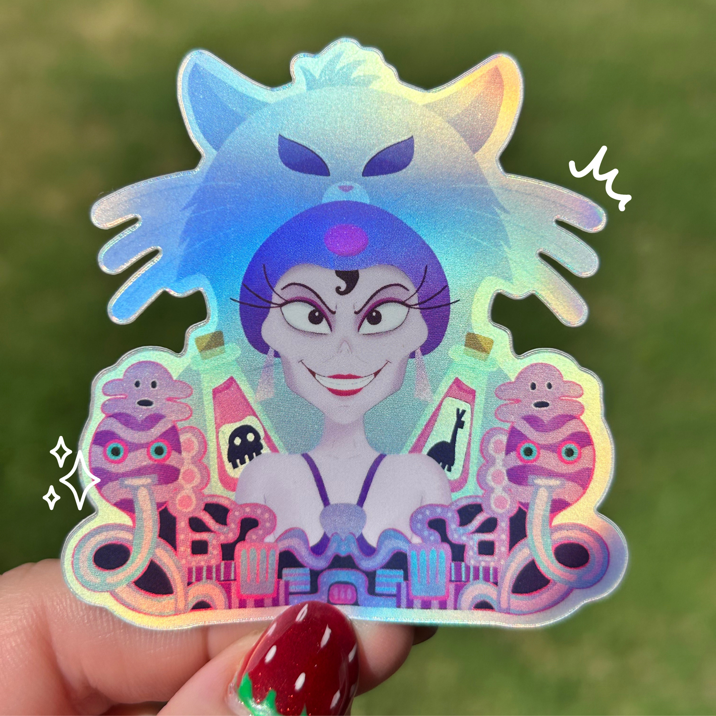 Yzma Emperor’s New Groove Sticker | Holographic Matte Disney Villain Decal | Funny Cartoon Vinyl | Laptop Water Bottle Decor
