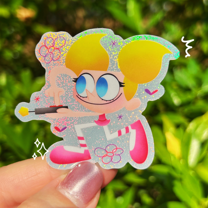 DeeDee Dexter's Laboratory Sticker | Pixie Dust Glossy Cartoon Decal | 90s Dexter's Lab Vinyl | Kawaii Funny Nostalgic Gift