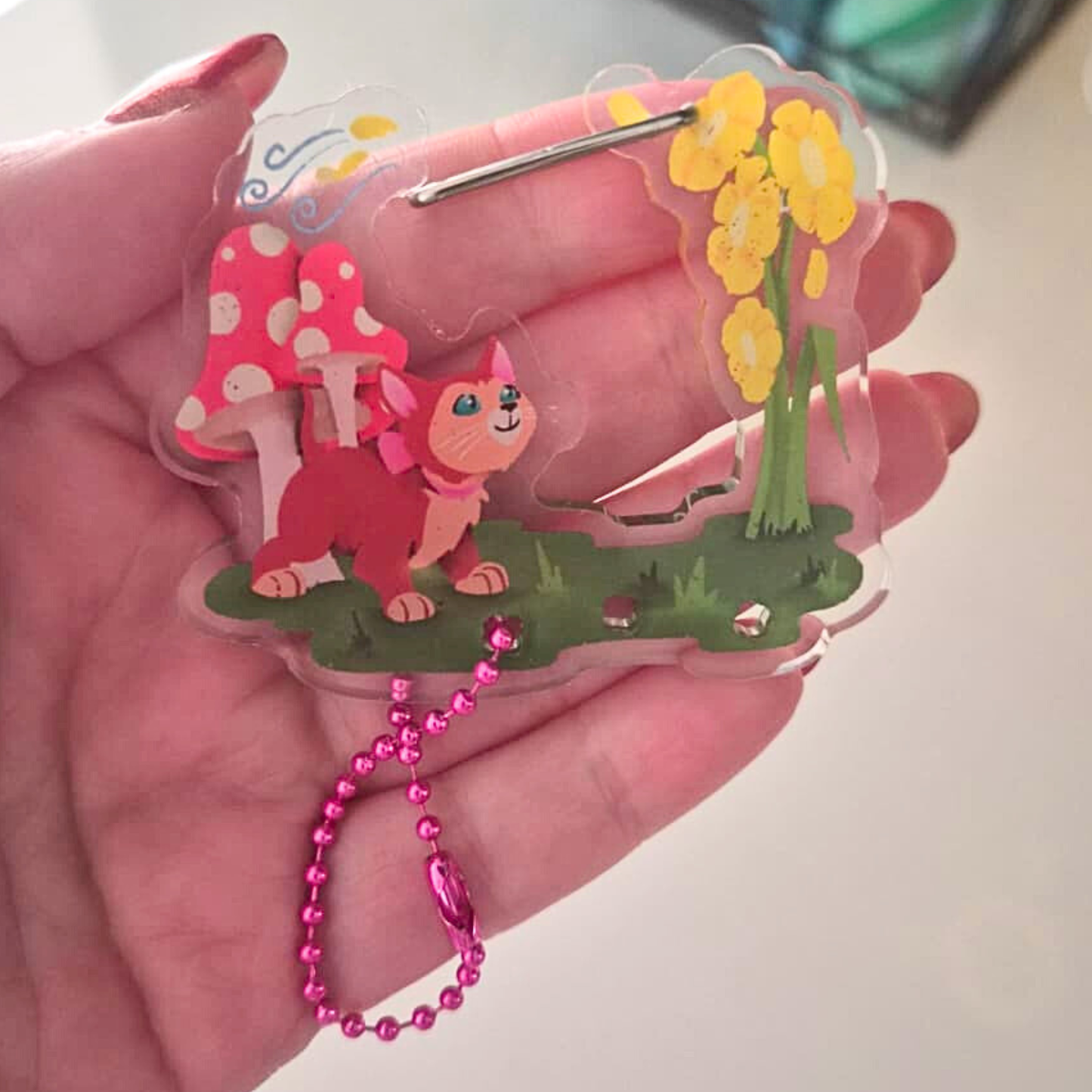 Alice in Wonderland Dinah Carabiner - Acrylic Clear Keychain