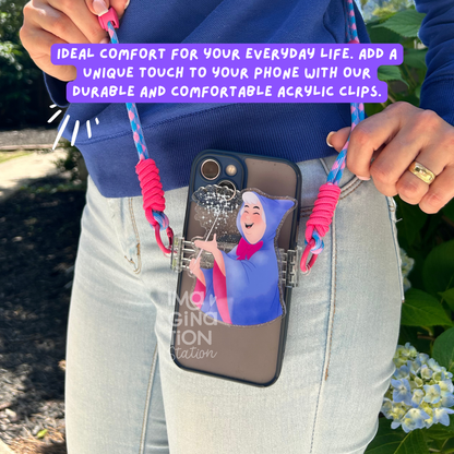 Fairy Godmother Custom Acrylic Phone Clip with Lanyard - Disney Phone Holder
