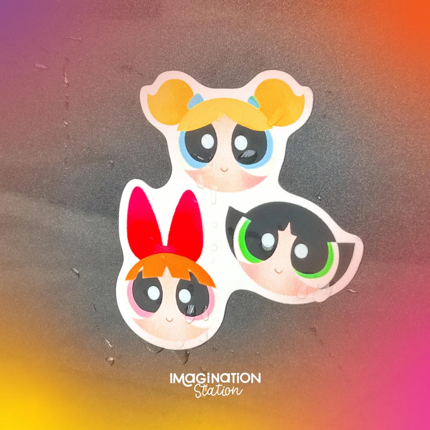 Powerpuff Girls Car Magnet – Fun & Colorful Die-Cut Design